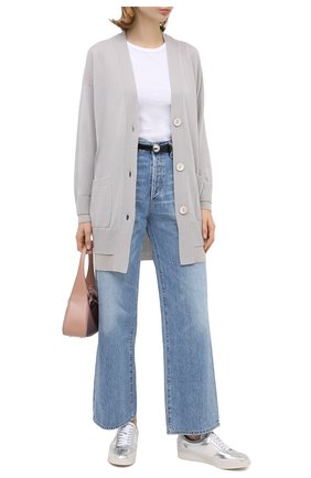 Женские кожаные кеды TOM FORD серебряного цвета по цене 69250 руб., арт. W2817N-LG0019 | Фото 2 Женские кожаные кеды TOM FORD серебряного цвета, арт. W2817N-LG0019 | Фото 2