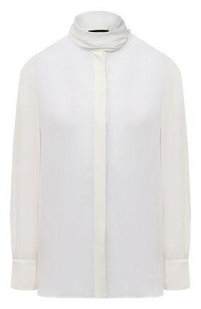 Женская шелковая блузка EMPORIO ARMANI белого цвета по цене 46700 руб., арт. 9NC12T/92306 | Фото 1 Женская шелковая блузка EMPORIO ARMANI белого цвета, арт. 9NC12T/92306 | Фото 1