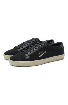 Мужские текстильные кеды court classic sl/06 SAINT LAURENT черного цвета по цене 45850 руб., арт. 611106/GUP50 | Фото 1 Мужские текстильные кеды court classic sl/06 SAINT LAURENT черного цвета, арт. 611106/GUP50 | Фото 1