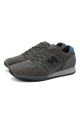Мужские комбинированные кроссовки HOGAN серого цвета по цене 29950 руб., арт. HXM3210Y8600HT | Фото 1 Мужские комбинированные кроссовки HOGAN серого цвета, арт. HXM3210Y8600HT | Фото 1