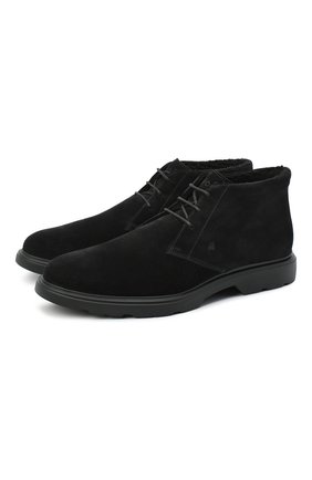 Мужские замшевые ботинки HOGAN черного цвета по цене 29950 руб., арт. HXM3930W872HG0 | Фото 1 Мужские замшевые ботинки HOGAN черного цвета, арт. HXM3930W872HG0 | Фото 1