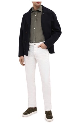 Мужская рубашка из хлопка и кашемира RALPH LAUREN хаки цвета по цене 79950 руб., арт. 790806139 | Фото 2 Мужская рубашка из хлопка и кашемира RALPH LAUREN хаки цвета, арт. 790806139 | Фото 2