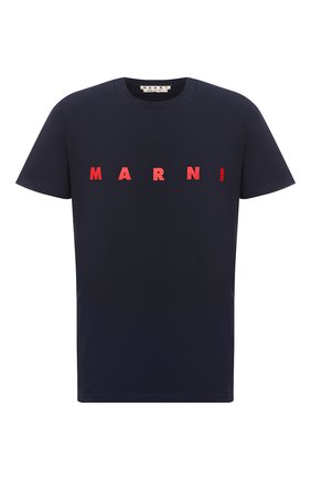 Мужская хлопковая футболка MARNI темно-синего цвета по цене 22600 руб., арт. HUMU0170P0/S22763 | Фото 1 Мужская хлопковая футболка MARNI темно-синего цвета, арт. HUMU0170P0/S22763 | Фото 1