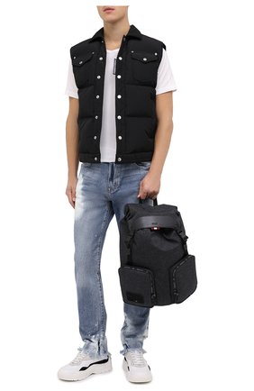 Мужской текстильный рюкзак rhudi BALLY темно-серого цвета, арт. RHUDI.JT/05 | Фото 2 (Материал: Текстиль; Размер: large; Стили: Кэжуэл)