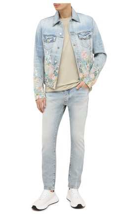 Мужская джинсовая куртка AMIRI голубого цвета по цене 133000 руб., арт. F0M04173RD | Фото 2 Мужская джинсовая куртка AMIRI голубого цвета, арт. F0M04173RD | Фото 2