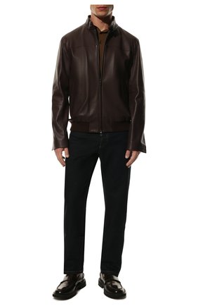 Мужской кожаный бомбер LORO PIANA бордового цвета по цене 544000 руб., арт. FAL3629 | Фото 2 Мужской кожаный бомбер LORO PIANA бордового цвета, арт. FAL3629 | Фото 2