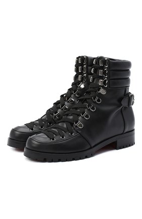 Женские кожаные ботинки who runs CHRISTIAN LOUBOUTIN черного цвета по цене 128500 руб., арт. who runs flat calf | Фото 1 Женские кожаные ботинки who runs CHRISTIAN LOUBOUTIN черного цвета, арт. who runs flat calf | Фото 1