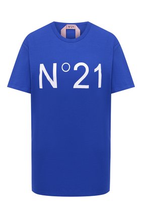 Женская хлопковая футболка N21 синего цвета по цене 13900 руб., арт. 20I N2P0/F051/6314 | Фото 1 Женская хлопковая футболка N21 синего цвета, арт. 20I N2P0/F051/6314 | Фото 1