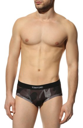 Мужские хлопковые брифы TOM FORD темно-коричневого цвета по цене 7775 руб., арт. T4LC11150 | Фото 2 Мужские хлопковые брифы TOM FORD темно-коричневого цвета, арт. T4LC11150 | Фото 2