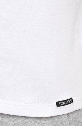 Мужская хлопковая футболка TOM FORD белого цвета, арт. T4M081040 | Фото 5 (Кросс-КТ: домашняя одежда; Рукава: Короткие; Длина (для топов): Стандартные; Региональные ограничения белый список (Axapta Mercury): RU; Материал внешний: Хлопок; Мужское Кросс-КТ: Футболка-белье)