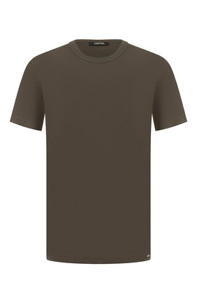 Мужская хлопковая футболка TOM FORD хаки цвета, арт. T4M081040 | Фото 1 (Длина (для топов): Стандартные; Материал внешний: Хлопок; Мужское Кросс-КТ: Футболка-белье; Рукава: Короткие; Кросс-КТ: домашняя одежда)