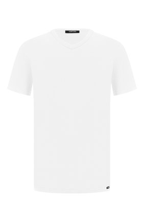 Мужские хлопковая футболка TOM FORD белого цвета по цене 10550 руб., арт. T4M091040 | Фото 1 Мужские хлопковая футболка TOM FORD белого цвета, арт. T4M091040 | Фото 1