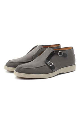 Мужские замшевые ботинки SANTONI темно-серого цвета по цене 48800 руб., арт. MGDT17104GMIESAHG62 | Фото 1 Мужские замшевые ботинки SANTONI темно-серого цвета, арт. MGDT17104GMIESAHG62 | Фото 1