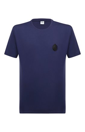 Мужская хлопковая футболка BERLUTI синего цвета, арт. R18JRS48-003 | Фото 1 (Рукава: Короткие; Материал внешний: Хлопок; Длина (для топов): Стандартные; Принт: Без принта; Стили: Кэжуэл)