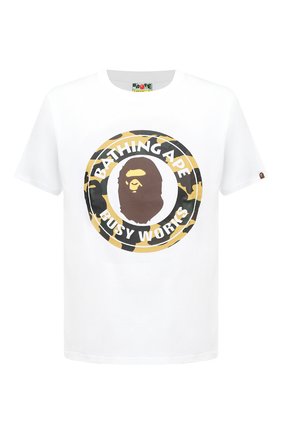 Мужская хлопковая футболка BAPE белого цвета по цене 8945 руб., арт. 1G80110005 | Фото 1 Мужская хлопковая футболка BAPE белого цвета, арт. 1G80110005 | Фото 1