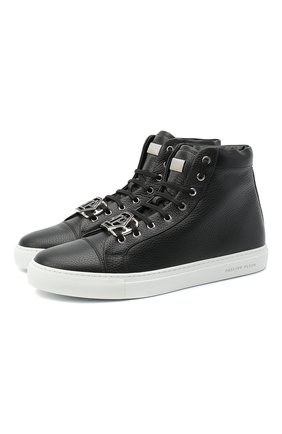 Мужские кожаные кеды PHILIPP PLEIN черного цвета по цене 57420 руб., арт. F20S MSC2822 PLE006N | Фото 1 Мужские кожаные кеды PHILIPP PLEIN черного цвета, арт. F20S MSC2822 PLE006N | Фото 1