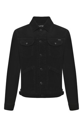 Мужская хлопковая куртка TOM FORD черного цвета, арт. BVJ19/TFD116 | Фото 1 (Длина (верхняя одежда): Короткие; Материал внешний: Хлопок, Деним; Рукава: Длинные; Мужское Кросс-КТ: Верхняя одежда; Стили: Кэжуэл; Кросс-КТ: Куртка, Деним; Региональные ограничения белый список (Axapta Mercury): RU)