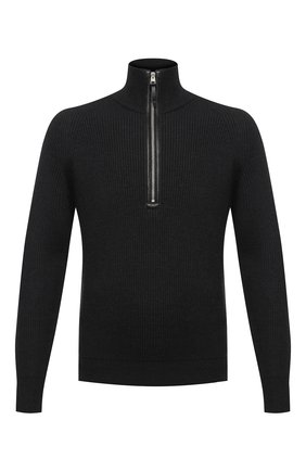 Мужской шерстяной джемпер TOM FORD темно-серого цвета по цене 129000 руб., арт. BVM72/TFK325 | Фото 1 Мужской шерстяной джемпер TOM FORD темно-серого цвета, арт. BVM72/TFK325 | Фото 1 (Рукава: Длинные; Длина (для топов): Стандартные; Материал внешний: Шерсть; Мужское Кросс-КТ: Джемперы; Стили: Кэжуэл, Классический; Принт: Без принта; Вырез: Круглый)