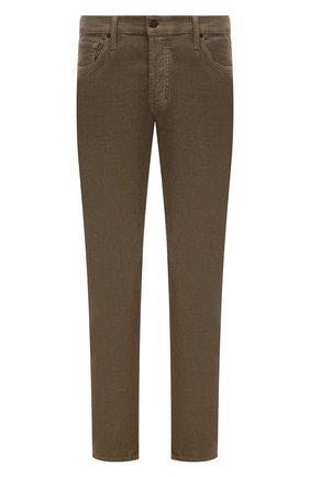 Мужские хлопковые брюки TOM FORD коричневого цвета, арт. BVJ19/TFD002 | Фото 1 (Длина (брюки, джинсы): Стандартные; Материал внешний: Хлопок; Стили: Кэжуэл; Случай: Повседневный; Региональные ограничения белый список (Axapta Mercury): RU)