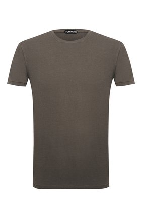 Мужская футболка TOM FORD хаки цвета по цене 17850 руб., арт. BV229/TFJ950 | Фото 1 Мужская футболка TOM FORD хаки цвета, арт. BV229/TFJ950 | Фото 1 (Материал внешний: Лиоцелл, Хлопок; Рукава: Короткие; Длина (для топов): Стандартные; Принт: Без принта; Стили: Кэжуэл)