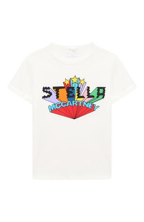 Детская хлопковая футболка STELLA MCCARTNEY белого цвета по цене 3960 руб., арт. 601104/SPJ03 | Фото 1 Детская хлопковая футболка STELLA MCCARTNEY белого цвета, арт. 601104/SPJ03 | Фото 1