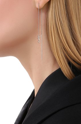 Женские серьги opium SAINT LAURENT серебряного цвета по цене 28450 руб., арт. 635450/Y1500 | Фото 2 Женские серьги opium SAINT LAURENT серебряного цвета, арт. 635450/Y1500 | Фото 2