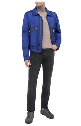 Мужская кожаная куртка BERLUTI синего цвета по цене 548500 руб., арт. R18LBL76-001 | Фото 2 Мужская кожаная куртка BERLUTI синего цвета, арт. R18LBL76-001 | Фото 2