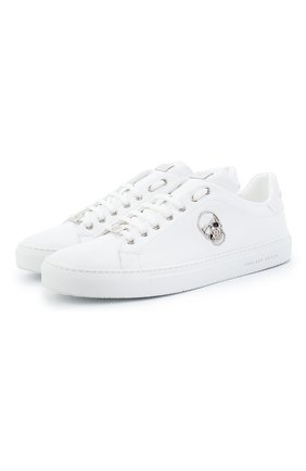 Мужские кожаные кеды PHILIPP PLEIN белого цвета по цене 55855 руб., арт. F20S MSC2816 PLE045N | Фото 1 Мужские кожаные кеды PHILIPP PLEIN белого цвета, арт. F20S MSC2816 PLE045N | Фото 1