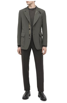 Мужской шелковый джемпер TOM FORD хаки цвета по цене 105500 руб., арт. BVS94/TFK110 | Фото 2 Мужской шелковый джемпер TOM FORD хаки цвета, арт. BVS94/TFK110 | Фото 2