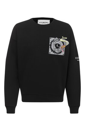 Мужской хлопковый свитшот ICEBERG черного цвета по цене 15700 руб., арт. 20I I1P0/E041/6311 | Фото 1 Мужской хлопковый свитшот ICEBERG черного цвета, арт. 20I I1P0/E041/6311 | Фото 1