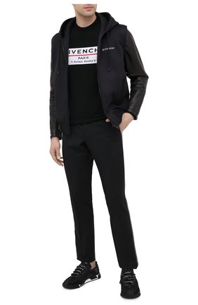 Мужской комбинированный бомбер GIVENCHY черного цвета по цене 217500 руб., арт. BM00EQ6Y06 | Фото 2 Мужской комбинированный бомбер GIVENCHY черного цвета, арт. BM00EQ6Y06 | Фото 2