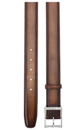 Мужской кожаный ремень BERLUTI светло-коричневого цвета, арт. C0002-018 | Фото 2 (Случай: Формальный; Материал: Натуральная кожа)