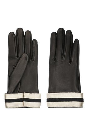 Женские кожаные перчатки GIORGIO ARMANI черного цвета по цене 46750 руб., арт. 794212/0A212 | Фото 2 Женские кожаные перчатки GIORGIO ARMANI черного цвета, арт. 794212/0A212 | Фото 2