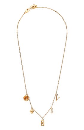 Женское колье micro charms VERSACE золотого цвета по цене 39350 руб., арт. DG1H706/DJMX | Фото 1 Женское колье micro charms VERSACE золотого цвета, арт. DG1H706/DJMX | Фото 1