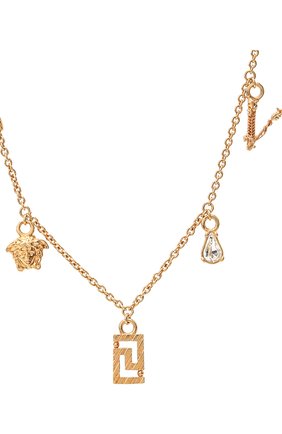 Женское колье micro charms VERSACE золотого цвета по цене 39350 руб., арт. DG1H706/DJMX | Фото 2 Женское колье micro charms VERSACE золотого цвета, арт. DG1H706/DJMX | Фото 2