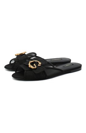 Женские текстильные шлепанцы bianca DOLCE & GABBANA черного цвета по цене 47850 руб., арт. CQ0324/AW020 | Фото 1 Женские текстильные шлепанцы bianca DOLCE & GABBANA черного цвета, арт. CQ0324/AW020 | Фото 1