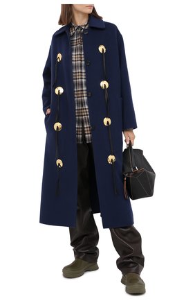 Женское шерстяное пальто LANVIN темно-синего цвета по цене 325000 руб., арт. RW-C0105K-4337-A20 | Фото 2 Женское шерстяное пальто LANVIN темно-синего цвета, арт. RW-C0105K-4337-A20 | Фото 2