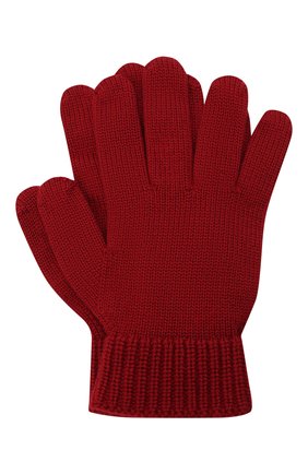 Детские шерстяные перчатки EMPORIO ARMANI красного цвета, арт. 404615/0A759 | Фото 1 (Материал: Шерсть, Текстиль; Региональные ограничения белый список (Axapta Mercury): RU)