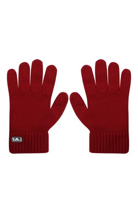 Детские шерстяные перчатки EMPORIO ARMANI красного цвета, арт. 404615/0A759 | Фото 2 (Материал: Шерсть, Текстиль; Региональные ограничения белый список (Axapta Mercury): RU)