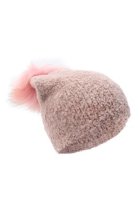Детского шапка DOUUOD розового цвета, арт. 20I/U/JR/CP05/7060 | Фото 1 (Материал: Текстиль, Синтетический материал)