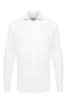 Мужская хлопковая сорочка CANALI белого цвета по цене 18000 руб., арт. NX58/GR01594 | Фото 1 Мужская хлопковая сорочка CANALI белого цвета, арт. NX58/GR01594 | Фото 1