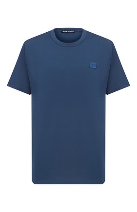 Мужская хлопковая футболка ACNE STUDIOS синего цвета по цене 10550 руб., арт. 25E173/M | Фото 1 Мужская хлопковая футболка ACNE STUDIOS синего цвета, арт. 25E173/M | Фото 1