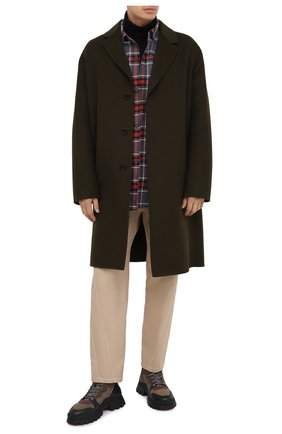 Мужской шерстяное пальто ACNE STUDIOS хаки цвета по цене 82000 руб., арт. B90432 | Фото 2 Мужской шерстяное пальто ACNE STUDIOS хаки цвета, арт. B90432 | Фото 2