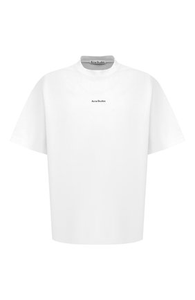 Мужская хлопковая футболка ACNE STUDIOS белого цвета по цене 19100 руб., арт. BL0198 | Фото 1 Мужская хлопковая футболка ACNE STUDIOS белого цвета, арт. BL0198 | Фото 1 (Материал внешний: Хлопок; Длина (для топов): Стандартные; Рукава: Короткие; Мужское Кросс-КТ: Футболка-одежда; Принт: Без принта, С принтом; Стили: Минимализм)