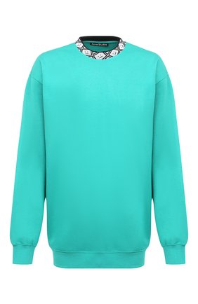 Мужской свитшот из вискозы и хлопка ACNE STUDIOS бирюзового цвета по цене 25100 руб., арт. CI0050/M | Фото 1 Мужской свитшот из вискозы и хлопка ACNE STUDIOS бирюзового цвета, арт. CI0050/M | Фото 1