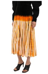 Женская юбка-миди PROENZA SCHOULER оранжевого цвета, арт. R2035019-JYP43 | Фото 4 (Материал внешний: Синтетический материал, Хлопок; Женское Кросс-КТ: Юбка-одежда; Длина Ж (юбки, платья, шорты): Миди)