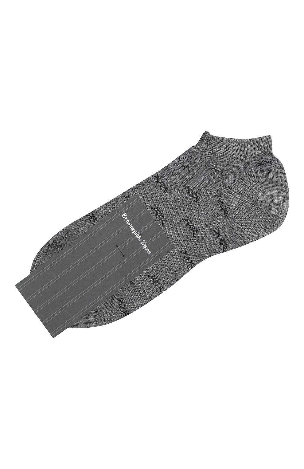 Мужские хлопковые носки ERMENEGILDO ZEGNA светло-серого цвета, арт. N5V023250 | Фото 1 (Кросс-КТ: бельё; Материал внешний: Хлопок)