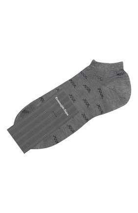 Мужские хлопковые носки ERMENEGILDO ZEGNA светло-серого цвета, арт. N5V023250 | Фото 1 (Материал внешний: Хлопок; Кросс-КТ: бельё)