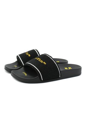 Мужские текстильные шлепанцы OFF-WHITE черного цвета по цене 20900 руб., арт. 0MIA088E20FAB0011018 | Фото 1 Мужские текстильные шлепанцы OFF-WHITE черного цвета, арт. 0MIA088E20FAB0011018 | Фото 1