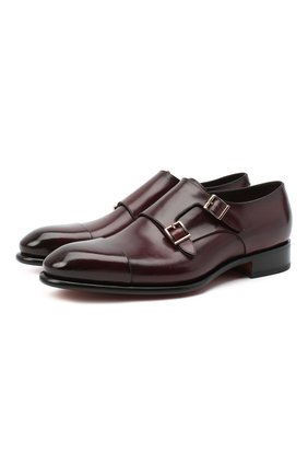 Мужские кожаные монки SANTONI бордового цвета по цене 78950 руб., арт. MCCR11652MC1HVVDQ48 | Фото 1 Мужские кожаные монки SANTONI бордового цвета, арт. MCCR11652MC1HVVDQ48 | Фото 1